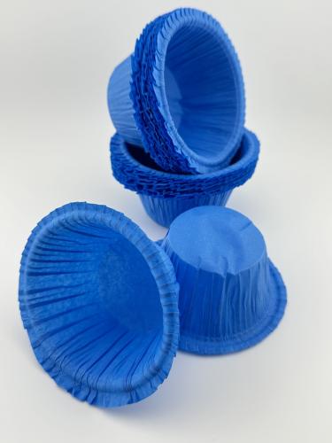 Бумажная форма капсула  с усиленным бортом синяя